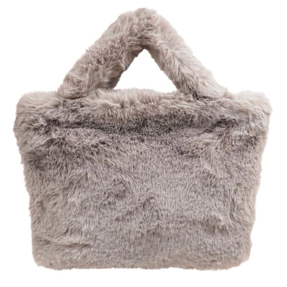 Expressions NYC Grey Faux Fur Bag - Picture 1 of 8